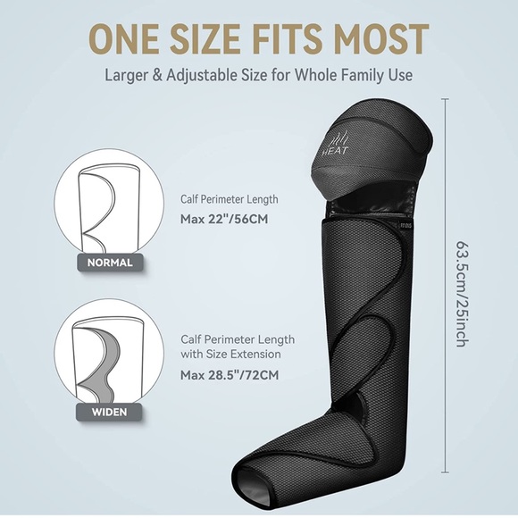 Foot and Leg Massager for Circulation with Knee Heat with Hand-held Controller - Picture 9 of 12